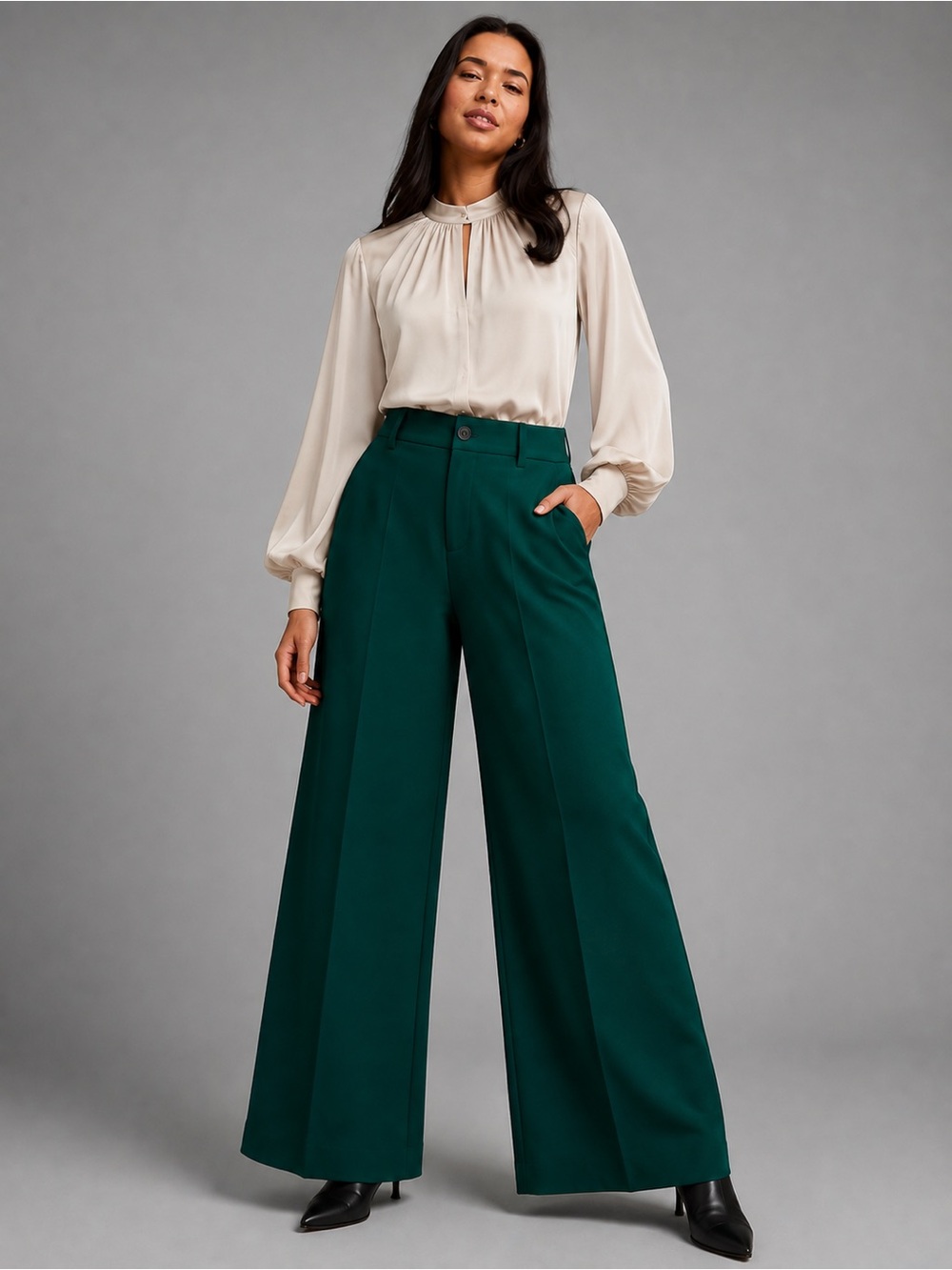 Studio by Torrid Wide Leg Refined Crepe Pants Botanical Garden Size 18
